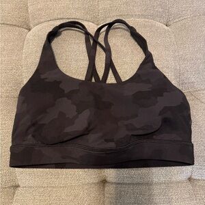 Lululemon Black Camo Energy Bra